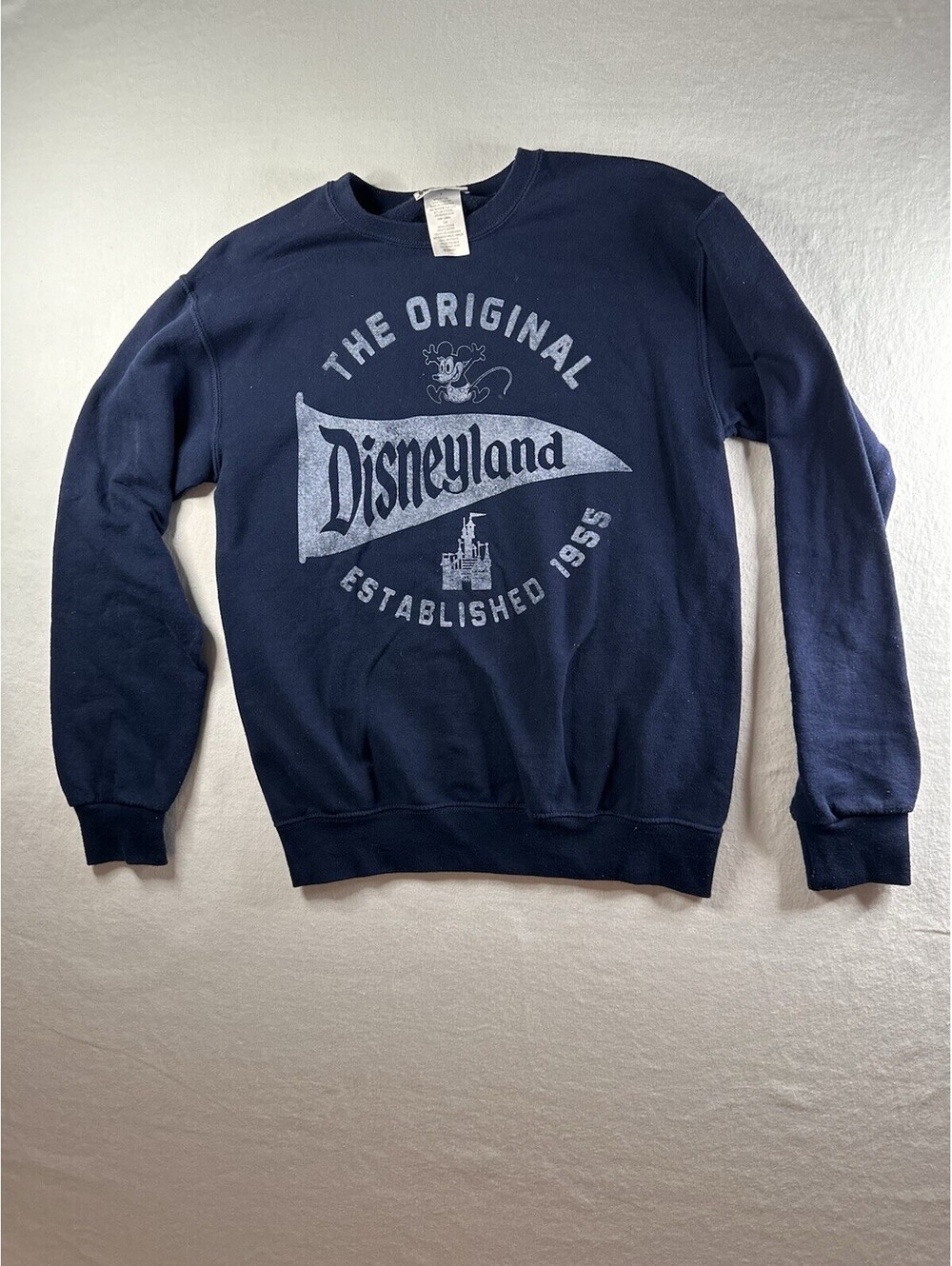 Disney Disneyland Original Mickey Mouse Sweatshirt Pullover Navy Blue Size S - Picture 1 of 6